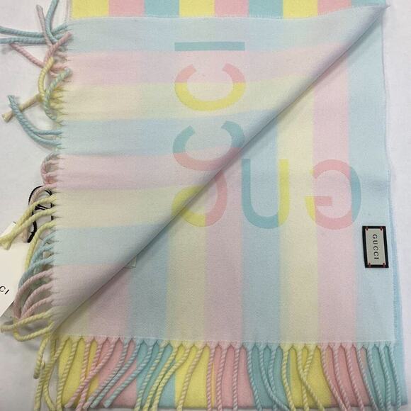 NWT Authentic Gucci Striped Wool Scarf - Picture 7 of 11